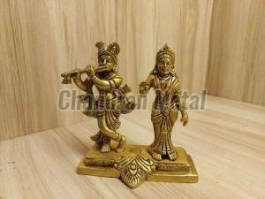 Brass Radha Krishna Statue