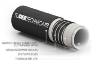 Black Tuchem UPE Full Conductive Form Suction Hose