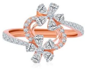 Women Double Flower Diamond Ring