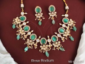 NS-12615-652 American Diamond Necklace Set