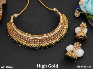 NS-6413-235 Polki Necklace Set