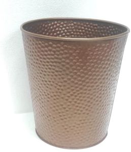 21.5x21.5 Cm Hammered Copper Storage Waste Bin