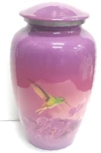 AI/AL.URN/24-25/07 Bird Printed Aluminum Urn