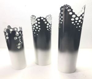 Black and White Designer Iron Flower Vase