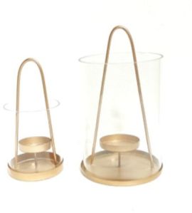 Golden Aluminium Hanging Candle Holder