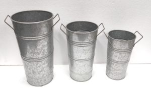 Set of 3 Steel Round Indoor Planter