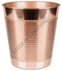 10X10 Inch Hammered Copper Storage Waste Bin