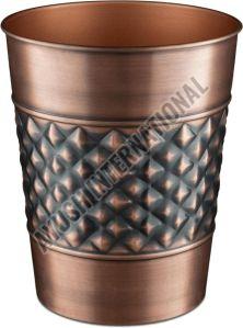 21.5X21.5 cm Designer Hammered Copper Storage Waste Bin