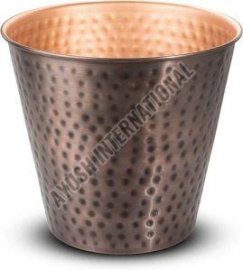 24X24 Cm Hammered Copper Storage Waste Bin