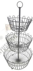 25.4X25.4 Cm 3 Tier Iron Wire Basket
