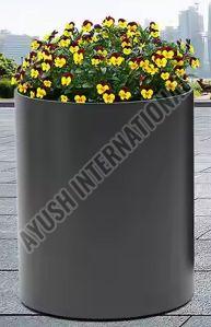 30x30x35 Cm Black Round Metal Planter