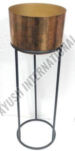 Iron Round Indoor Planter with Stand