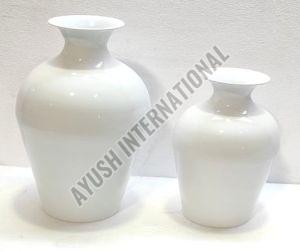 Plain White Decorative Iron Flower Vase