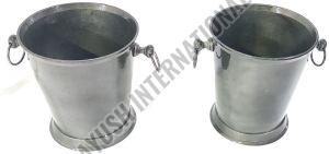 Silver Round Aluminum Planter