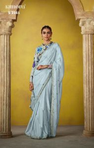 Ladies Blue Organza Saree