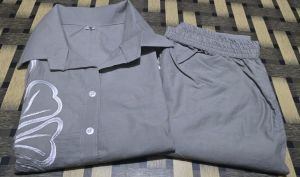 Ladies Cotton Grey Cord Set