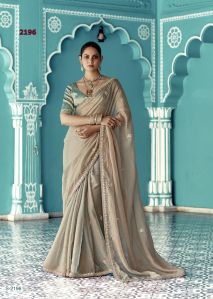 Ladies Elegant Glass Tissue Organza Saree