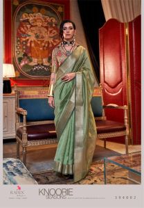 Ladies Green Designer Moss Chiffon Saree