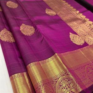 Ladies Purple Banarasi Silk Saree