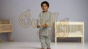 Boys Black Diamond Kurta Set