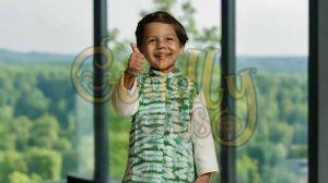 Boys Forest Green Tie-Dye Sleeveless Jacket