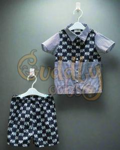 Boys Striped Safari Elephant Print Co-ord Set