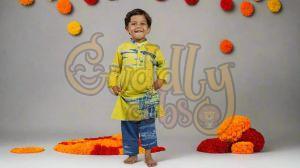 Boys Yellow Daze Tie-Dye Kurta Set