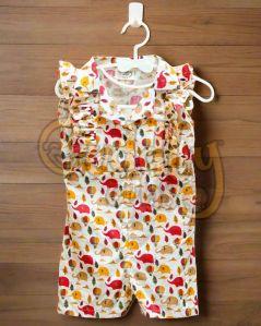 Girls Hot Air Elephant Print Romper