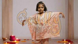 Girls Marble Print Kaftan Set