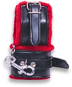 Black and Red Leather BDSM Handcuff