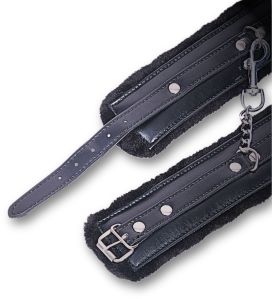 Black Leather Bdsm Bondage Handcuff