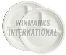 3 Compartment 9 Inch  Disposable Round Plates