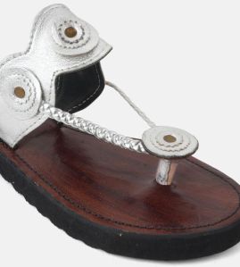 Silver Strap Kolhapuri Chappal
