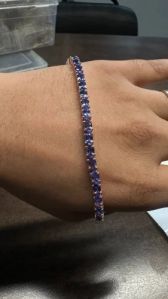 Natural Tanzanite Gemstone Tennis Bracelet