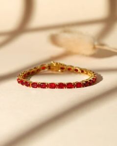 Sterling Silver Gold Plated Tennis Bracelet