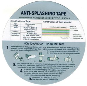 Anti Splash Tapes Impa 871801  871802  871803  871804  871805 871806  871807  871808