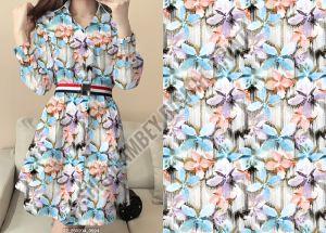 Ladies Printed Shirt Dress With Belt