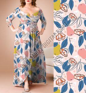 Ladies Printed Long Gown