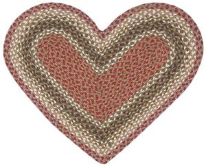 Home Indoor Decorative Jute Heart Rug