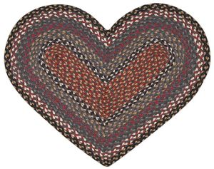 Home Indoor Decorative Jute Heart Rug