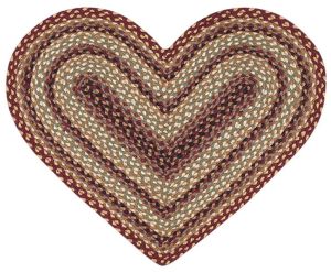 Home Indoor Decorative Jute Heart Rug