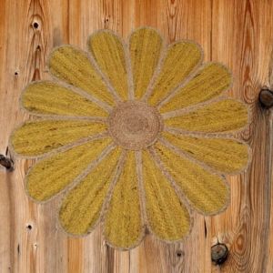 Flower Shape Jute Rug , Natural Jute Rugs