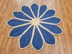 Flower Shape Jute Rug , Natural Jute Rugs