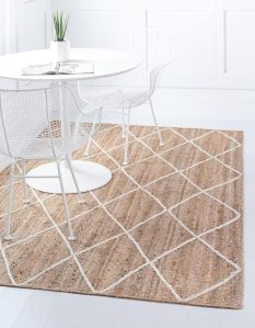 Natural Jute Hand Braided Bohemian Jute Colorful Area Rugs