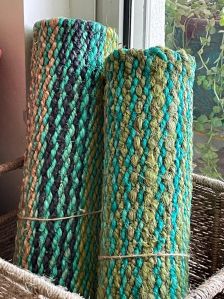 set of 2 hemp handmade runner rug