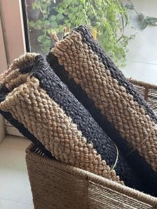 set of 2 hemp handmade runner rug