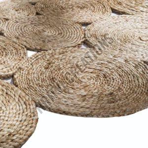 Handmade Brown Flower Jute Rug