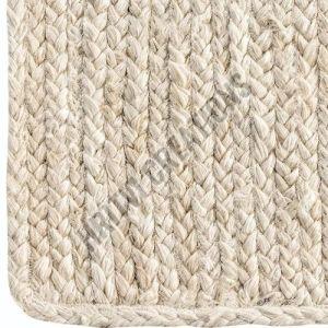 Handmade Rectangular White Hand Woven Jute Rug