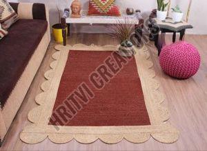 Maroon Floor Jute Rug