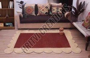 Maroon Floor Jute Rug